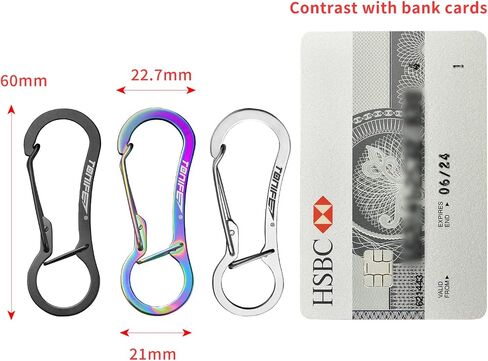 TONIFE Carabiner Clip 2-Pack, Stainless Steel Carabiner Keychain, Spring Snap Hook for Dog Leash and Key Ring in Saudi Arabia