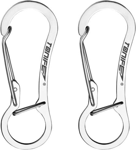 TONIFE Carabiner Clip 2-Pack, Stainless Steel Carabiner Keychain, Spring Snap Hook for Dog Leash and Key Ring in Saudi Arabia