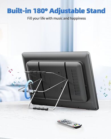 تلفزيون ديسوبري 18 بوصة محمول مع هوائي، تلفزيون صغير مع مدخل HDMI 1080P، مدخل AV، منفذ USB، حامل مدمج، تلفزيون محمول صغير للمطبخ وغرفة النوم والتخييم RV، جهاز تحكم عن بعد، لا بطارية ولا واي فاي in Kuwait