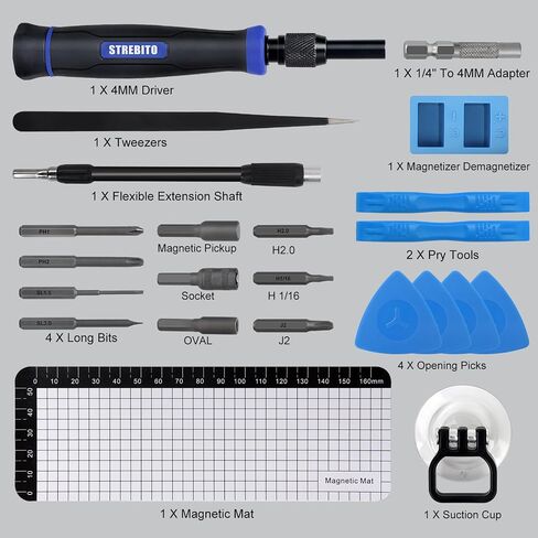 STREBITO Precision Screwdriver Set 153 in 1 Small Magnetic Screwdriver Set with Case, Electronic Repair Tool Kit for Computer, Laptop, iPhone, Macbook, PC, PS5, Xbox Controller, RC, Jewelers, Glasses in Kuwait