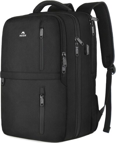 MATEIN Carry on Backpack, Extra Large 40L Flight Approved Travel Laptop Backpack with USB Port, 17 Inch Water Resistant Luggage Computer Daypack College Overnight Weekender Bag for Men & Women, Black in Kuwait