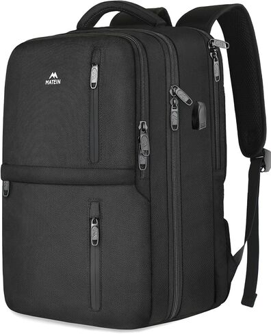 MATEIN Carry on Backpack, Extra Large 40L Flight Approved Travel Laptop Backpack with USB Port, 17 Inch Water Resistant Luggage Computer Daypack College Overnight Weekender Bag for Men & Women, Black in Kuwait