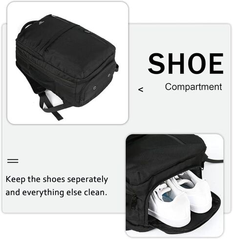 MATEIN Carry on Backpack, Extra Large 40L Flight Approved Travel Laptop Backpack with USB Port, 17 Inch Water Resistant Luggage Computer Daypack College Overnight Weekender Bag for Men & Women, Black in Kuwait