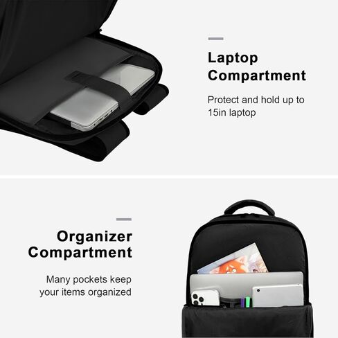 MATEIN Carry on Backpack, Extra Large 40L Flight Approved Travel Laptop Backpack with USB Port, 17 Inch Water Resistant Luggage Computer Daypack College Overnight Weekender Bag for Men & Women, Black in Kuwait