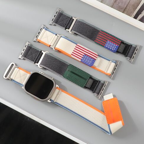 Trail Loop Nylon Band - Compatible with Apple Watch Ultra 2 Band 49mm 46mm 45mm 44mm 42mm 41mm 40mm 38mm Men Women,Rugged Braided Elastic Weave Sport Strap for iWatch Ultra Series 10/9/8/7/6/SE/5/4/3 in Kuwait