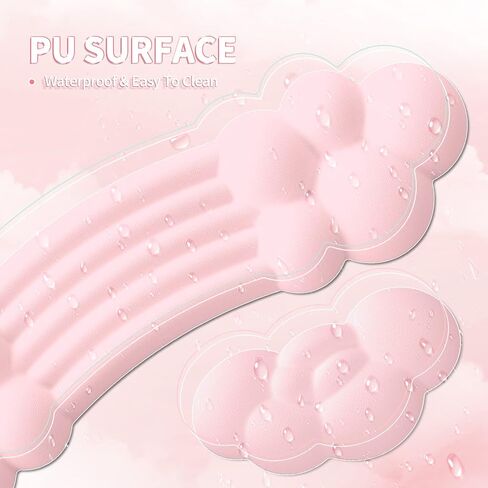 Cloud Wrist Rest Keyboard, Cloud Palm Rest Set with PU Leather Memory Foam, Cute Keyboard Rest for Wrist Support and Arm Rest, Desk Cloud Wrist Pad for PC/Gaming/Hand Cushion/Computer(Pink) in Saudi Arabia