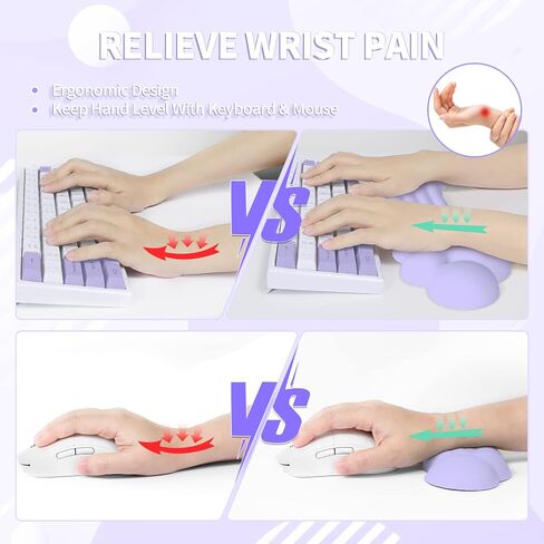 Cloud Wrist Rest Keyboard, Cloud Palm Rest Set with PU Leather Memory Foam, Cute Keyboard Rest for Wrist Support and Arm Rest, Desk Cloud Wrist Pad for PC/Gaming/Hand Cushion/Computer(Pink) in Saudi Arabia