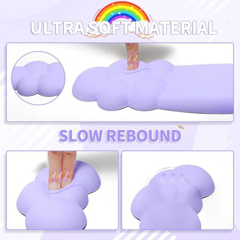 Cloud Wrist Rest Keyboard, Cloud Palm Rest Set with PU Leather Memory Foam, Cute Keyboard Rest for Wrist Support and Arm Rest, Desk Cloud Wrist Pad for PC/Gaming/Hand Cushion/Computer(Pink) in Saudi Arabia