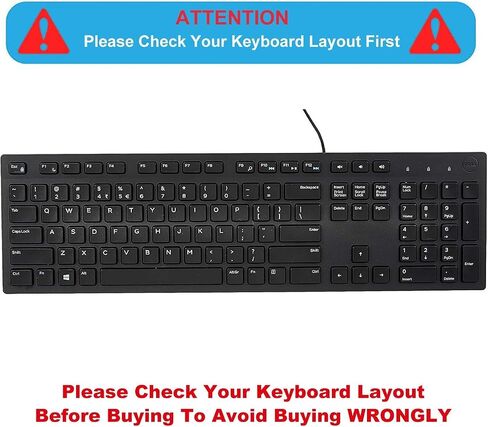 Keyboard Cover Skin for Dell KM636 KB216 KB216t KB216d KB216p Wired & Wireless Keyboard, Dell Optiplex 5250 3050 3240 5460 7450 7050, Dell Inspiron Desktop 24" 27" 5400 5490 7700 7790 3475 3670 3477 in Kuwait