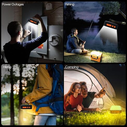 Sinvitron Camping Lantern - Solar Lantern, 5200mAh Rechargeable Camping Lights via Type-C and Solar,1000LM, 5 Lighting Mode,Waterproof Led Lanterns for Power Outages,Hurricane,Hiking,Fishing (Black) in Saudi Arabia