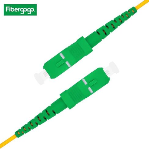 Fibergaga-5m(16ft) OS2 SC/APC to SC/APC Fiber Patch Cable Single Mode Fiber, Simplex, Length Option: 0.5M(1.6ft)-100m(328ft) 9/125µm 2.0mm Cable Diameter Fiber Optic Cable, OS1/OS2 Compatible in Saudi Arabia
