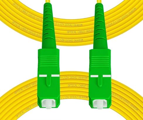 Fibergaga-5m(16ft) OS2 SC/APC to SC/APC Fiber Patch Cable Single Mode Fiber, Simplex, Length Option: 0.5M(1.6ft)-100m(328ft) 9/125µm 2.0mm Cable Diameter Fiber Optic Cable, OS1/OS2 Compatible in Saudi Arabia