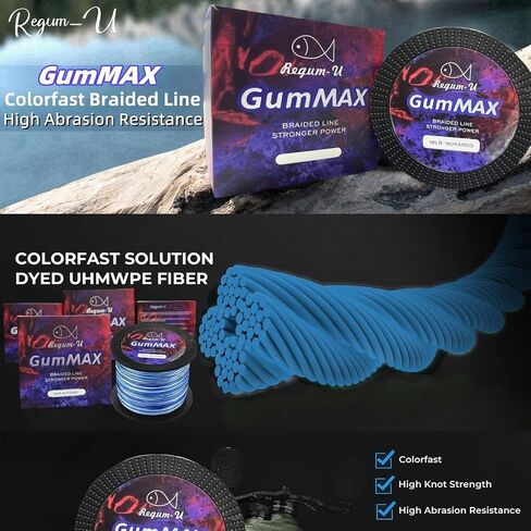 Gummax 8 Strand Braided Fishing Line | -Pro Grade Power Performance-Abrasion Resistant-Zero Stretch-Smaller Diameter in Saudi Arabia