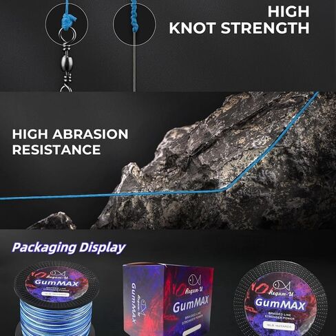 Gummax 8 Strand Braided Fishing Line | -Pro Grade Power Performance-Abrasion Resistant-Zero Stretch-Smaller Diameter in Saudi Arabia