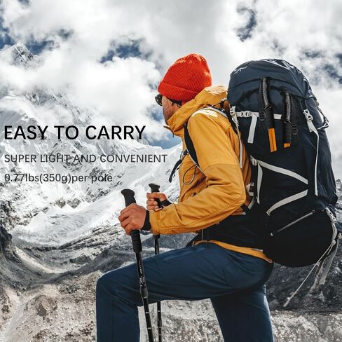 Trekking Poles, 2 Pack Hiking Trekking Poles Adjustable, Lightweight, Anti Shock, Telescopic Walking Sticks for Men Women for Camping, Mountaining, Walking-Silver in Saudi Arabia