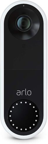 جرس باب فيديو يعمل بالبطارية بدون أسلاك من Arlo - فيديو عالي الدقة، عرض 180 درجة، رؤية ليلية، صوت ثنائي الاتجاه، مباشر إلى شبكة Wi-Fi لا حاجة إلى محور، أسود - AVD2001B (متجدد) in Kuwait
