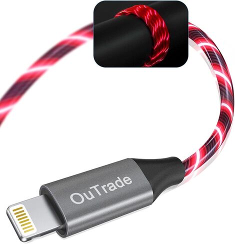 LED iPhone Charger Cord Light Up Lightning Cable | MFi Certified Apple Charger | Cool USB Fast Charging for iPhone 12 11 Pro Max XR X SE 8 Plus, iPad iPod and More (Blue, 3ft) in Saudi Arabia
