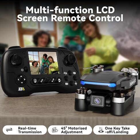 طائرة بدون طيار TD31LCD مع شاشة LCD وكاميرا رقمية وناقل حركة FPV وجهاز تحكم عن بعد وطائرات بدون طيار بمحرك بدون فرش للبالغين، وضع بدون رأس ثلاثي الأبعاد فليب RC كوادكوبتر للمبتدئين in Kuwait