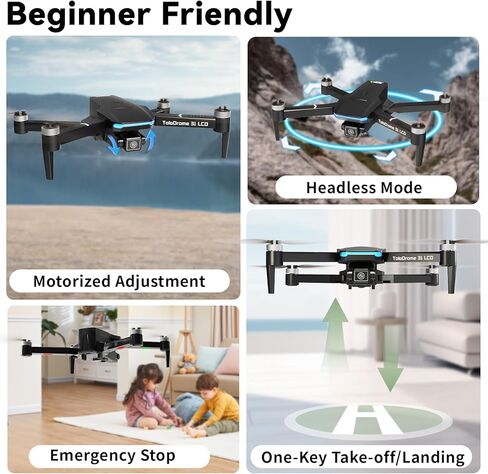 طائرة بدون طيار TD31LCD مع شاشة LCD وكاميرا رقمية وناقل حركة FPV وجهاز تحكم عن بعد وطائرات بدون طيار بمحرك بدون فرش للبالغين، وضع بدون رأس ثلاثي الأبعاد فليب RC كوادكوبتر للمبتدئين in Kuwait