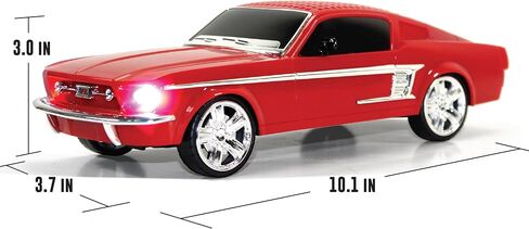 مكبر صوت QFX Bluetooth 1965 Retro Car Replica، مكبرات صوت 3 بوصة، وصلة بدون استخدام اليدين، ميكروفون مدمج، راديو FM ومصابيح LED للحفلات، أسود - BT-1965-BLK in Kuwait