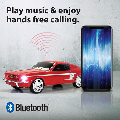 مكبر صوت QFX Bluetooth 1965 Retro Car Replica، مكبرات صوت 3 بوصة، وصلة بدون استخدام اليدين، ميكروفون مدمج، راديو FM ومصابيح LED للحفلات، أسود - BT-1965-BLK in Kuwait