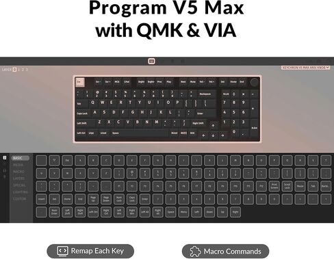 Keychron V5 Max Custom Wireless Mechanical Gaming Keyboard with Number Pad, 96% Layout QMK/VIA 2.4 GHz/Bluetooth 5.1/Wired, RGB Backlit Hot-Swappable Gateron Banana Switch for Mac Windows Linux in Saudi Arabia