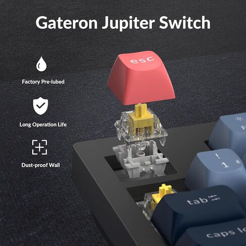Keychron V5 Max Custom Wireless Mechanical Gaming Keyboard with Number Pad, 96% Layout QMK/VIA 2.4 GHz/Bluetooth 5.1/Wired, RGB Backlit Hot-Swappable Gateron Banana Switch for Mac Windows Linux in Saudi Arabia