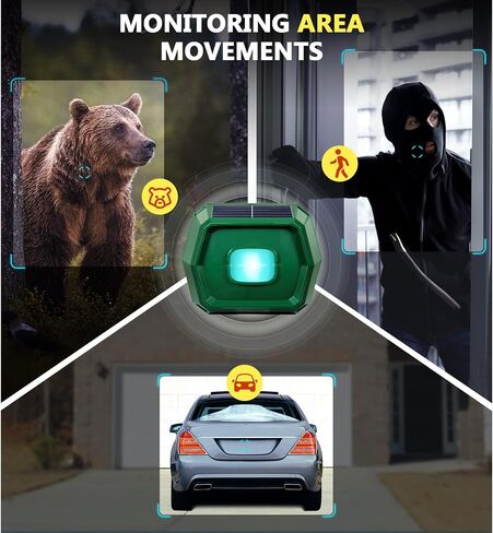 Driveway Alarm 3000Ft Solar Powered Wireless Outdoor Motion Sensor Alarm Waterproof Motion Detector with Digital Display 36 Melodies 4 Volume Levels for Gate Driveway Garage and Home Security in Saudi Arabia