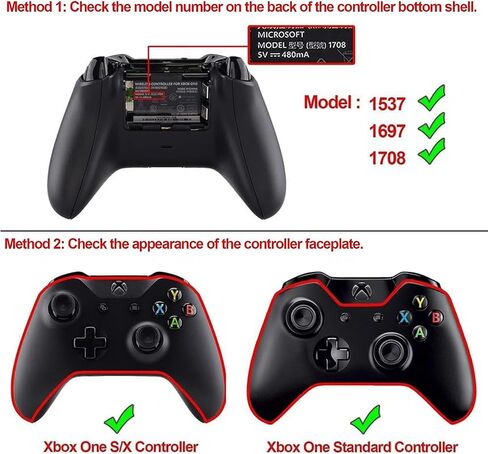 eXtremeRate Multi-Colors Luminated D-pad Thumbsticks Start Back ABXY Buttons (DTF) LED Kit for Xbox One Standard, Xbox One S X Controller with Black Classical Symbols Buttons - Controller NOT Included in Saudi Arabia