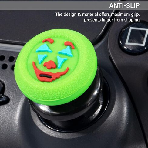 FPS Thumbstick Extender & Texture Silicone Grip Cover 4 Sets for Xbox Series X/S & Xbox One Controller (Joker Green + Black) in Kuwait