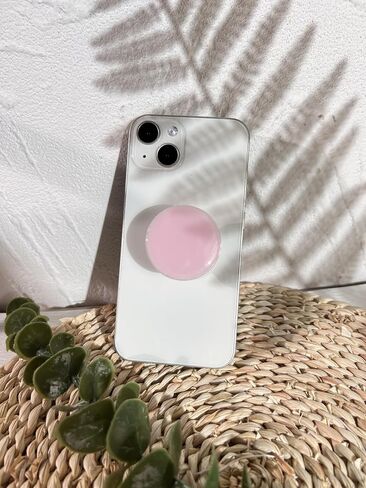 Solid Color Phone Grip Stand, Cute Resin Clear Cell Phone Holder,Handmade Expandable Collapsible Cell Phone Accessory, Phone Charms Kindle Holder Support with Transparent Base in Saudi Arabia