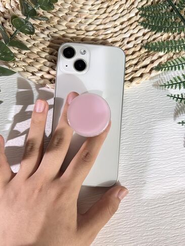 Solid Color Phone Grip Stand, Cute Resin Clear Cell Phone Holder,Handmade Expandable Collapsible Cell Phone Accessory, Phone Charms Kindle Holder Support with Transparent Base in Saudi Arabia