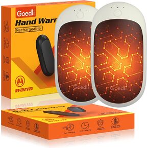 Rechargeable Hand Warmer 2 Pack, 12000mAh Electric Handwarmer,Portable Pocket Heater Reusable Hand Warmers, Stocking Stuffers Gifts for Men Women Adults (White)