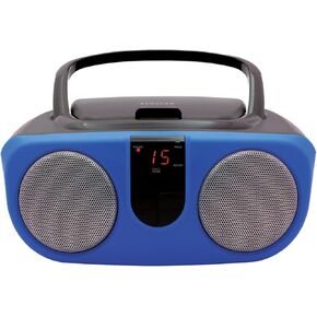 Proscan PRCD243M-BLUE 2.4-Watt-RMS Portable CD Boom Box with AM/FM Radio (Blue)