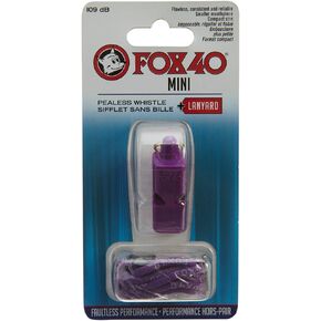 Original Fox 40 Mini Whistle with Lanyard, Purple