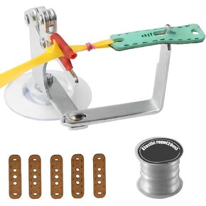 Slingshot Rubber Band Tying Tool Package, with 5 x Leather Pocket & 1 x Elastic Rope, Used to Make Flat/Tubular Rubber Band Slingshot Rubber Band Binding Jig, Portable Slingshot Auxiliary Accessories