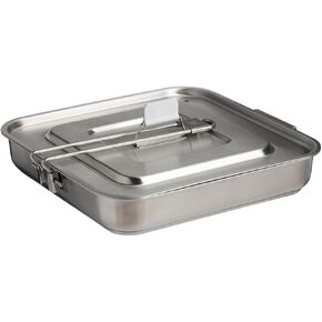 Stanley Wildfare Pro Square Pan 5-Piece Stainless Steel Cookware Set | Fold & Lock Handle | Travel Set