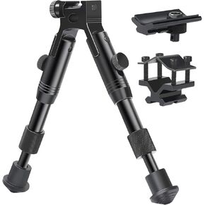 Feyachi 3 in 1 Tactical Riflebipod + Rail Mount Adapter + Barrel Clamp Adjustable Height from 6.5" to 7.0" for Hunting