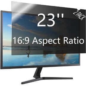 23 Inch Privacy Screen for Monitor for Widescreen Monitor - Anti Glare - Blue Light Filter - Anti-Scratch Protector with 16:9 Aspect ratio (2 PACK)
