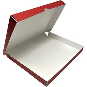 Lineco Folio Storage Box, Faux Leather Cover, Clamshell Design, 9.5x12.5x1.75 Inches, Archival Boxboard, Preserve Photos, Cards, Magazines, Documents, Art, Ephemera, Family Records, Red, Pack of 1