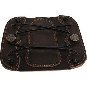SAS Leather Traditional Arm Guard with Stretch Cord and Button Hook Armguard for Archery Bow Range Longbow Recurve Bow