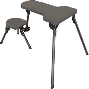 Caldwell Stable Table Lite with Weatherproof Tabletop, Ambidextrous Seat and Fully Collapsible Design for Easy Transport and Outdoor Target Shooting
