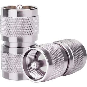 2PCS UHF Male Connector PL259 Male to Male Adapter Low Loss UHF Male PL-259 Connector