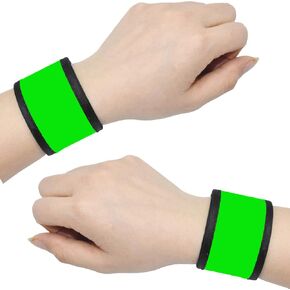 LED Glow Slap Bracelets Light Up Wristbands Flashing Arm Wrist Bands High Visibility Safety Gear Lights for Cycling Walking Running Concert Camping Outdoor Sports, Fits Women Men