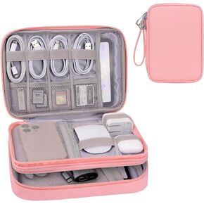 DDgro Electronics OrganizerTravel Storage Case for Cables/Cords/Charger/Hard Drive, Tech Accessories Pouch Bag (Dark Gray, 2 Layers-L) in Kuwait