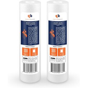Aquaboon 10" x 2.5" Whole House and Reverse Osmosis Sediment 1 Micron Water Filter Cartridge | COMPATIBLE WITH: Culligan P1, Pentek P1, PD-1-934, P5, AP110, WFPFC5002, CFS110, RS14, WHKF-GD05 (4-PACK)
