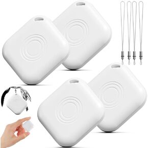 4 Pack Luggage Tracker Tag with Waterproof Keychains,Tracker Tag for Keys,Item Finders Work with Apple Find My (iOS Only),for Locator of Various Items Such As Car Keys,Bags,Wallets,Etc.
