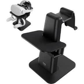 KIWI design VR Stand Accessories Compatible with Quest 2/PSVR 2/Valve Index/HP Reverb G2/ Pico 4/Quest VR Headset and Touch Controllers (Gray-White)