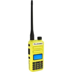Rugged Radios GMRS Two Way Handheld Radio Walkie Talkie for Hiking Camping Overlanding Off Road – Features Grey Long Range Weather Channels and Rechargeable Battery