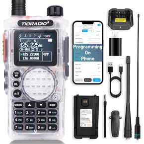 (2nd Gen) TIDRADIO TD-H8 GMRS Handheld Radio with Bluetooth Programming, Repeater Capable, NOAA Weather, Dual Band Long Range Two Way Radios, Walkie Talkies with 2500mAh Rechargeable Battery-2Pack